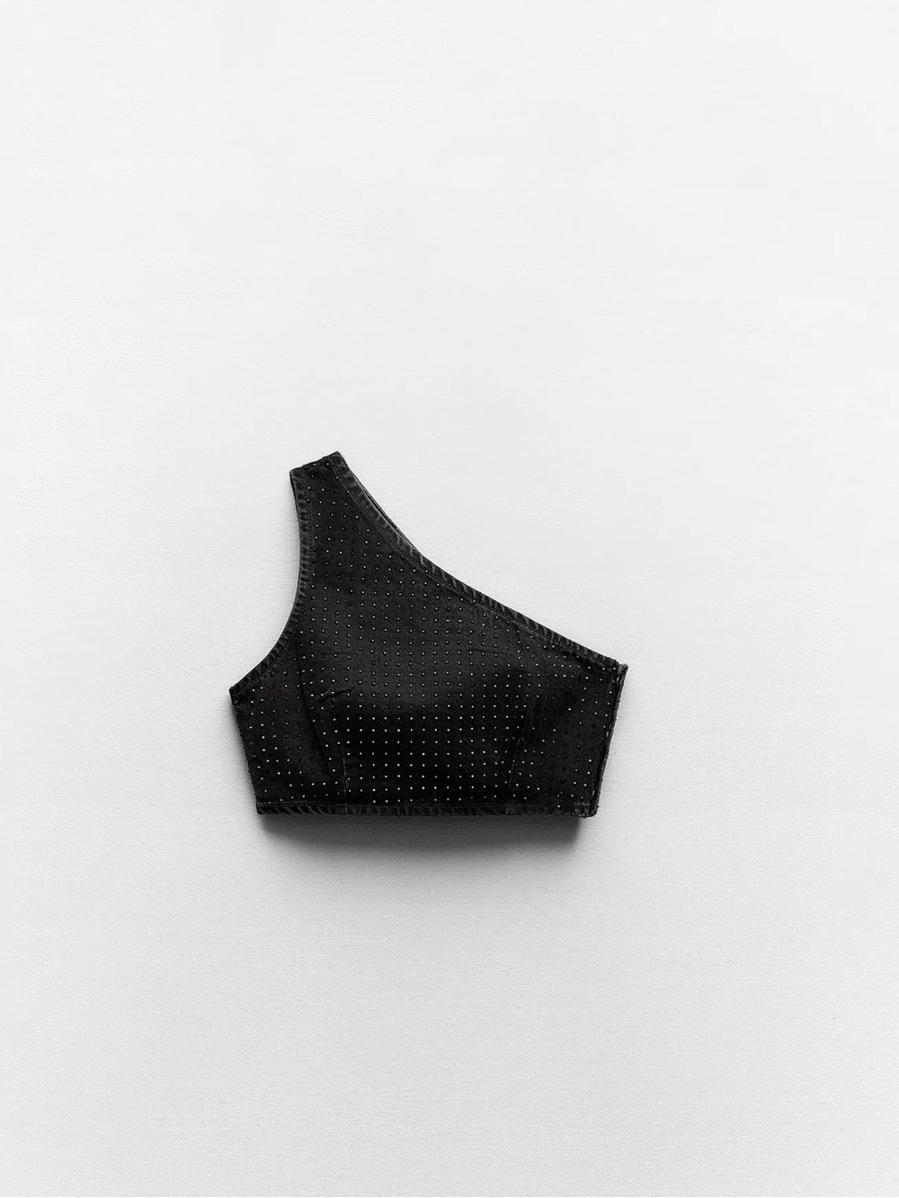 ZARA - RHINESTONE DENIM CROP TOP